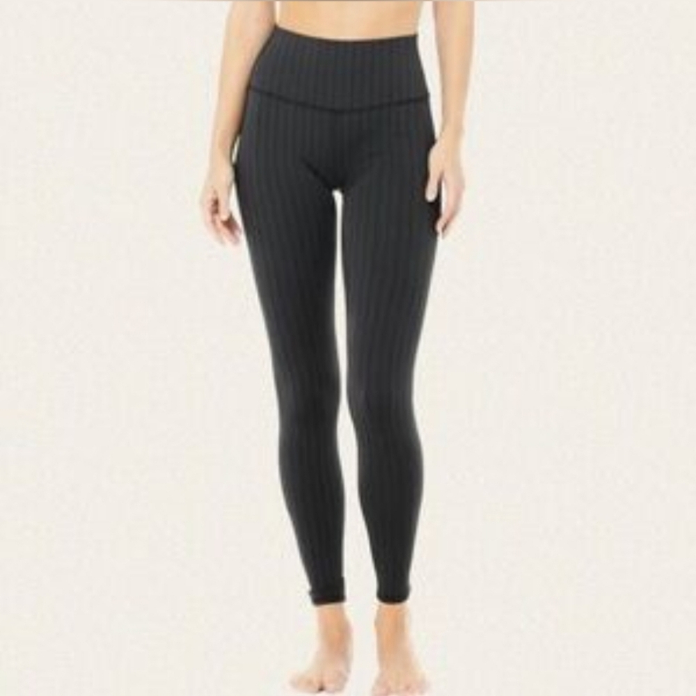 ALO Yoga Black Striped Leggings Size S